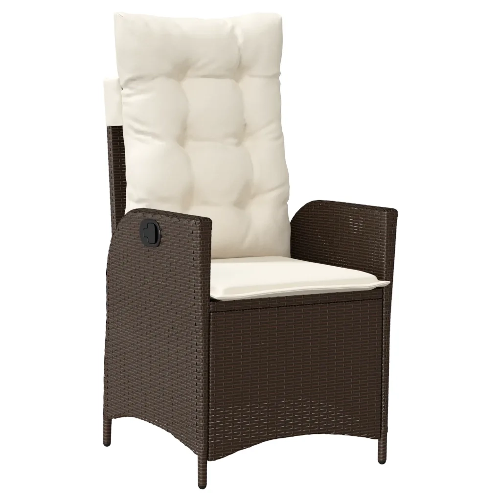 Set Bistrò 3 pz con Cuscini Marrone in Polyrattan 365274