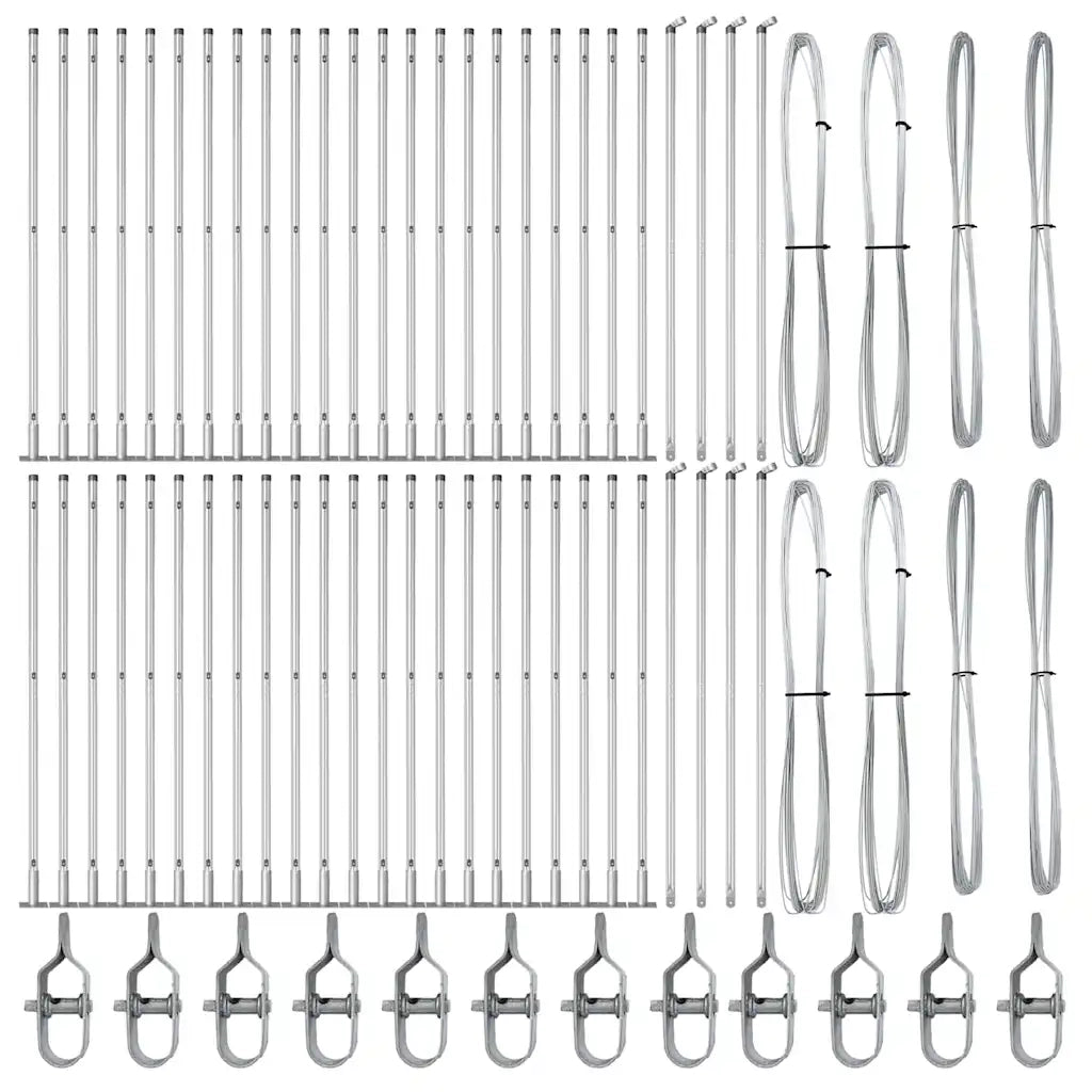 Palo della recinzione 52 pcs Grigio 3,2 x 3,2 x 130 cm