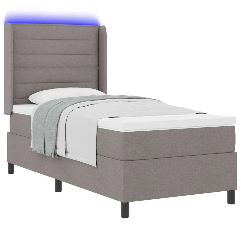 Letto a Sorgente LED con materasso Talpa 80 x 200 cm Tessuto