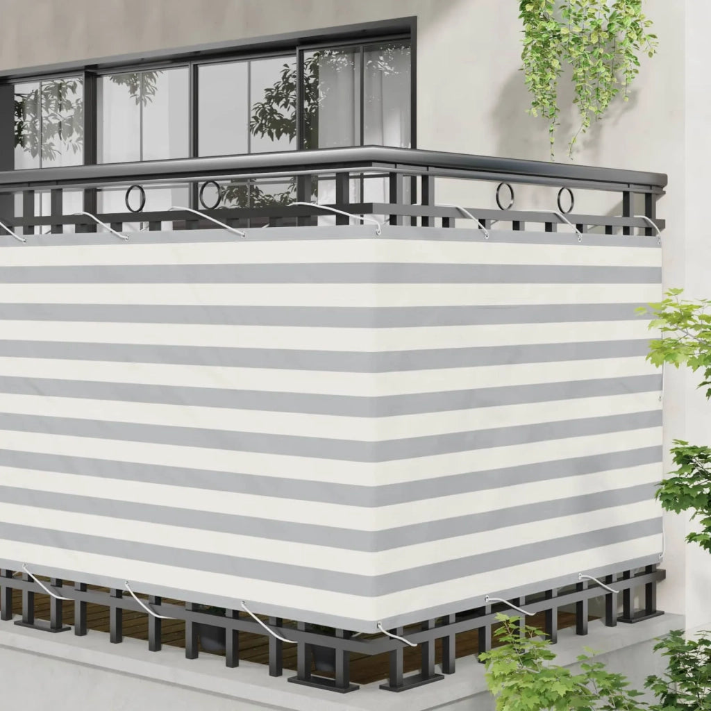 Schermo da balcone Grigio chiaro e bianco 110 x 800 cm 42030954