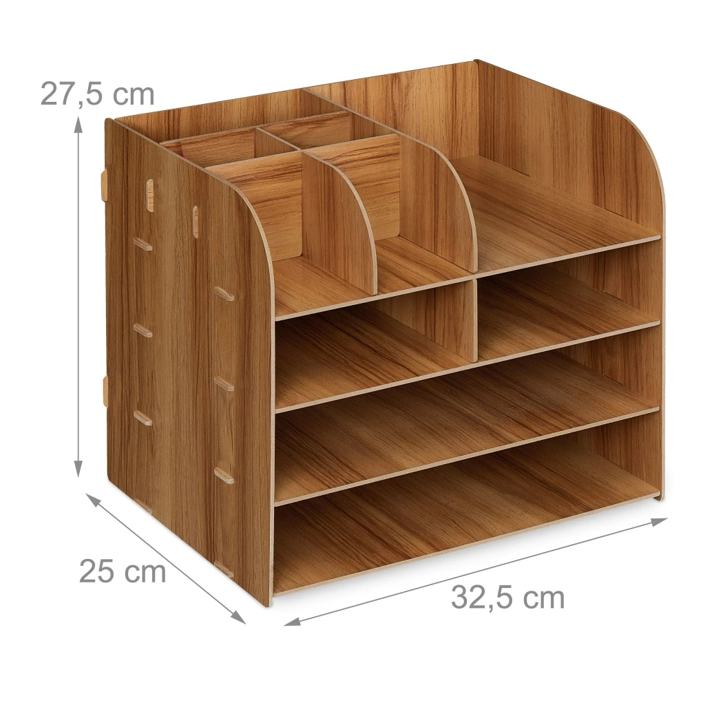 Organizer da scrivania moderno con 10 scomparti dimensioni 27,5 x 32,5 x 25 cm in MDF nero 13_0012135