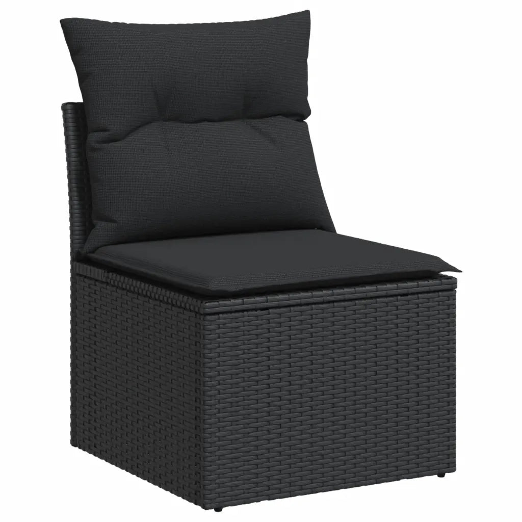 Set Divani da Giardino 14pz con Cuscini in Polyrattan Nero 3256692