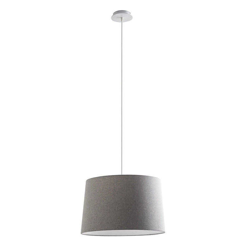 Vivien Sospensione Bianca, Paralume Conico Grigio, Attacco E27, Potenza 75W, IP20, Diametro 48cm - Rossini Illuminazione