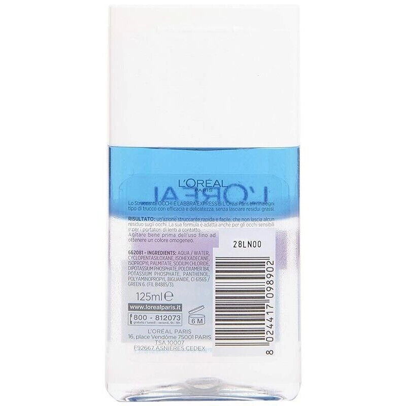 L'OREAL PARIS STRUCCANTE WATERPROOF 125 ML OCCHI LABBRA