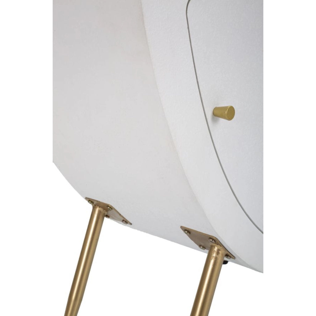 Comodino VKH16, Bianco, MDF, 60x32x79 cm