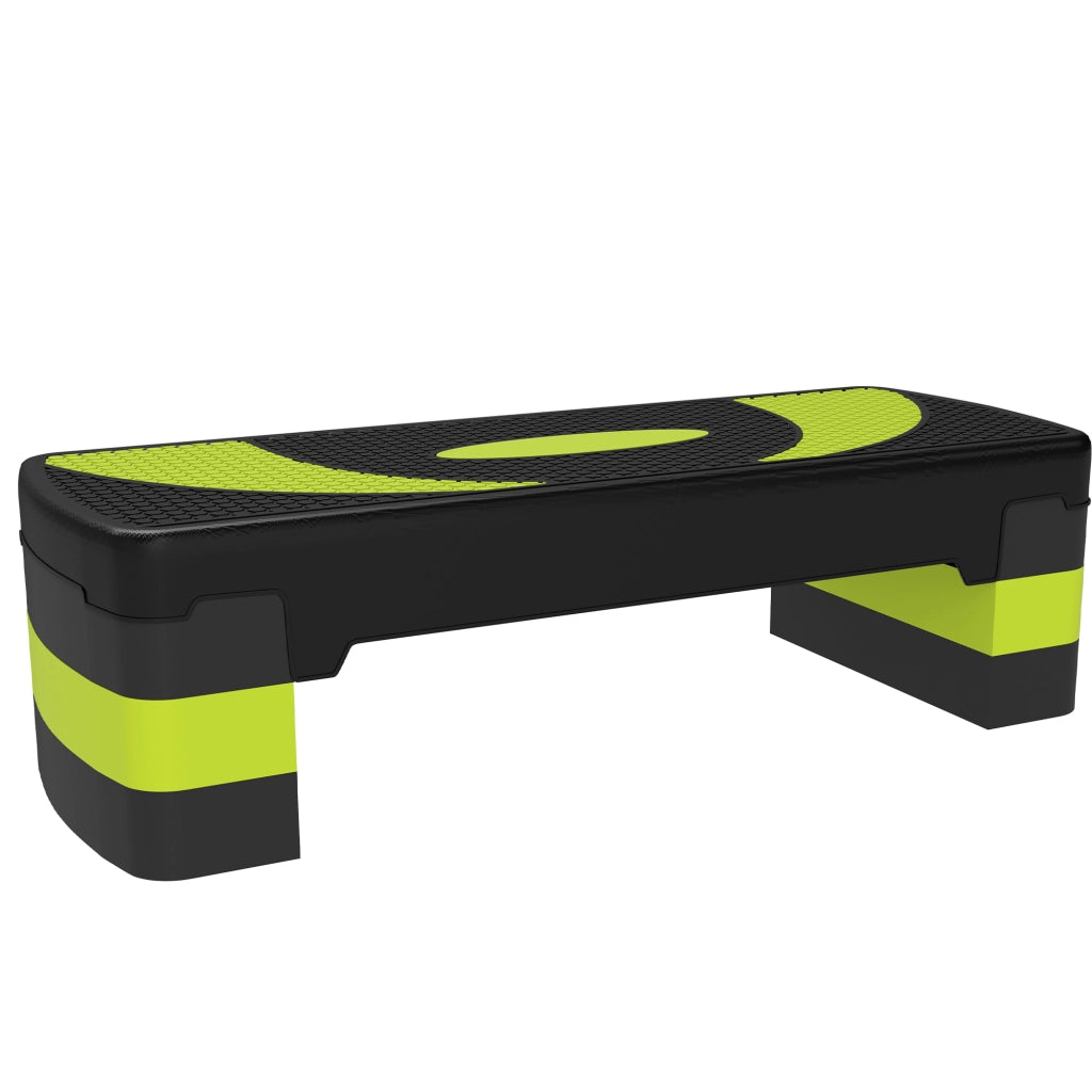 Stepper Fitness per Aerobica Regolabile su 3 Altezze in Plastica Verde e Nero