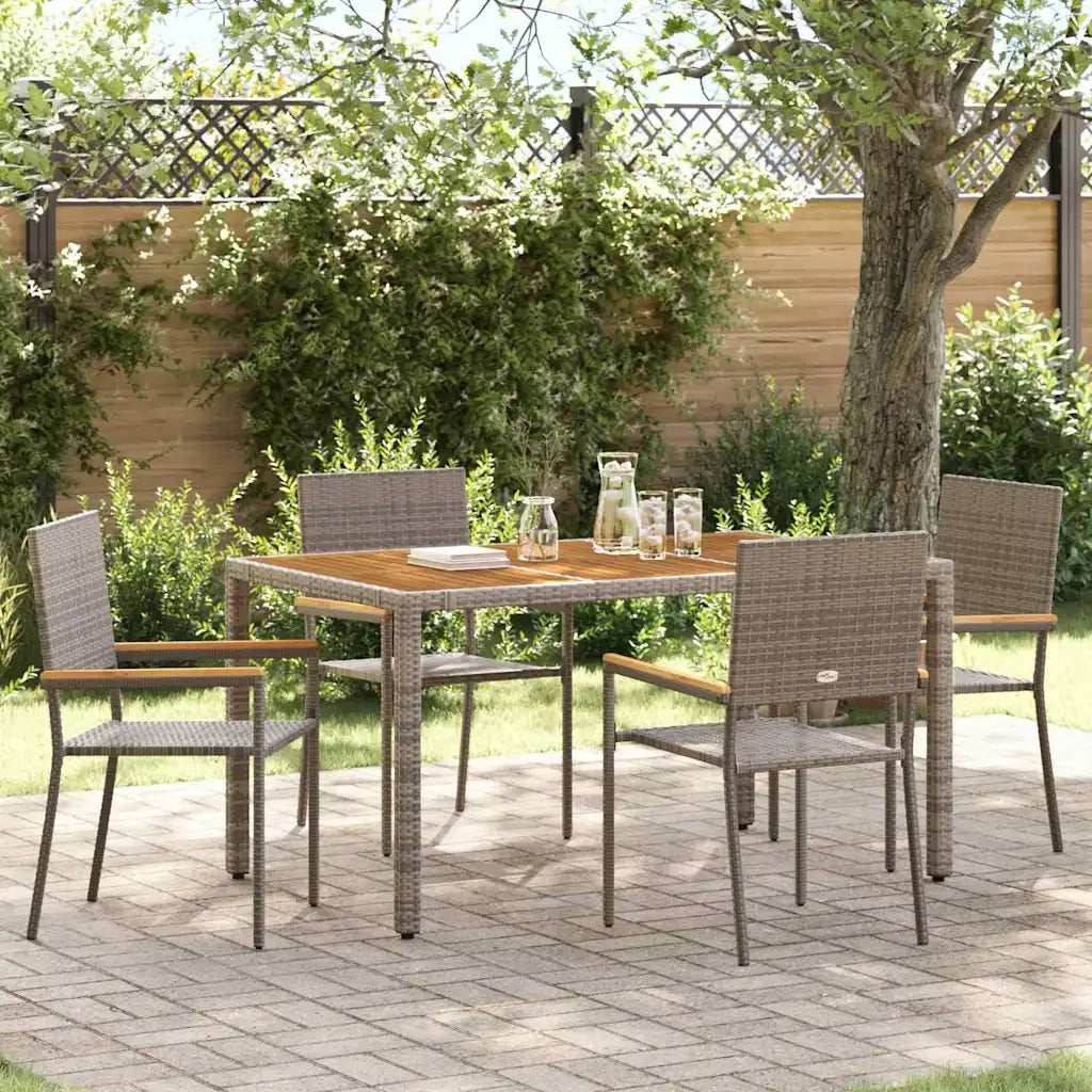 Sedie impilabili da giardino 4 pcs Grigio e Marrone 3403062
