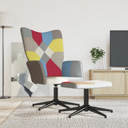 Sedia Relax con Sgabello in Tessuto Patchwork 328188