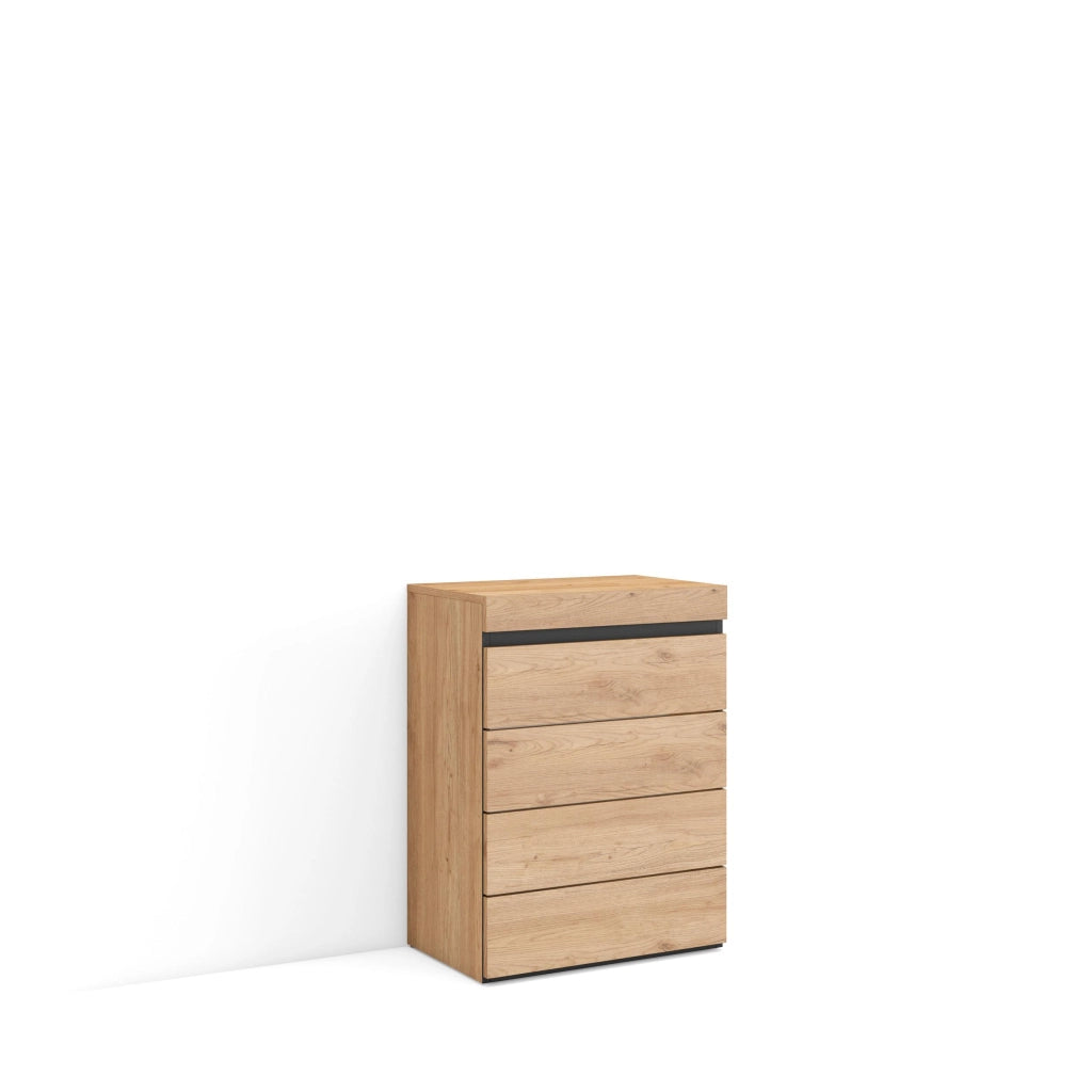 Cassettiera, 57x35x75cm, Camera da letto, Con Stoccaggio, colore Rovere RF3432