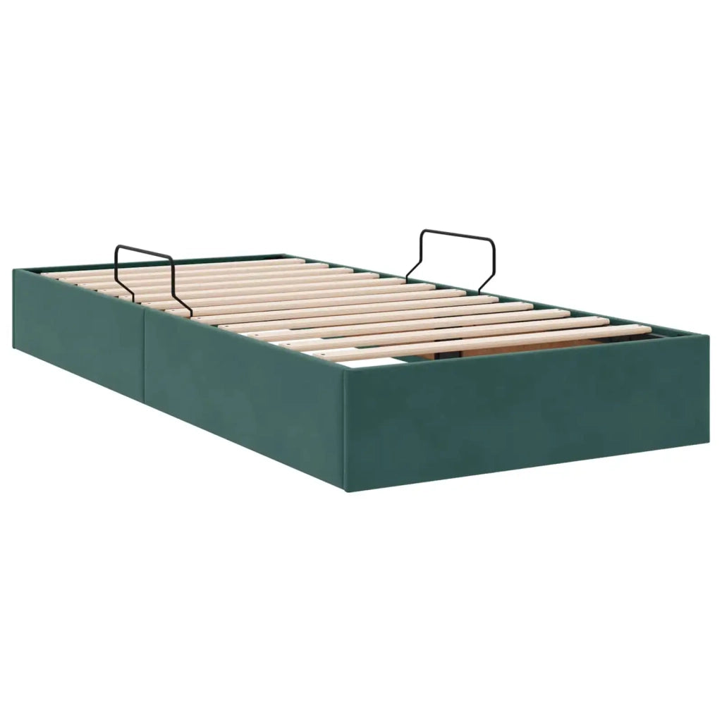 Letto singolo | Letto per adulti | Letto ottomano Verde Scuro 90 x 200 cm Velluto