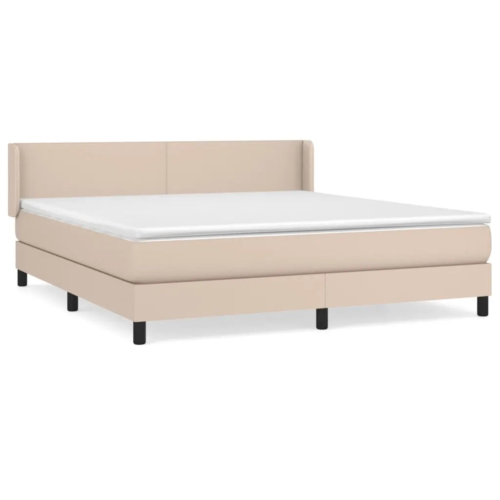Giroletto a Molle con Materasso Cappuccino 160x200cm Similpelle