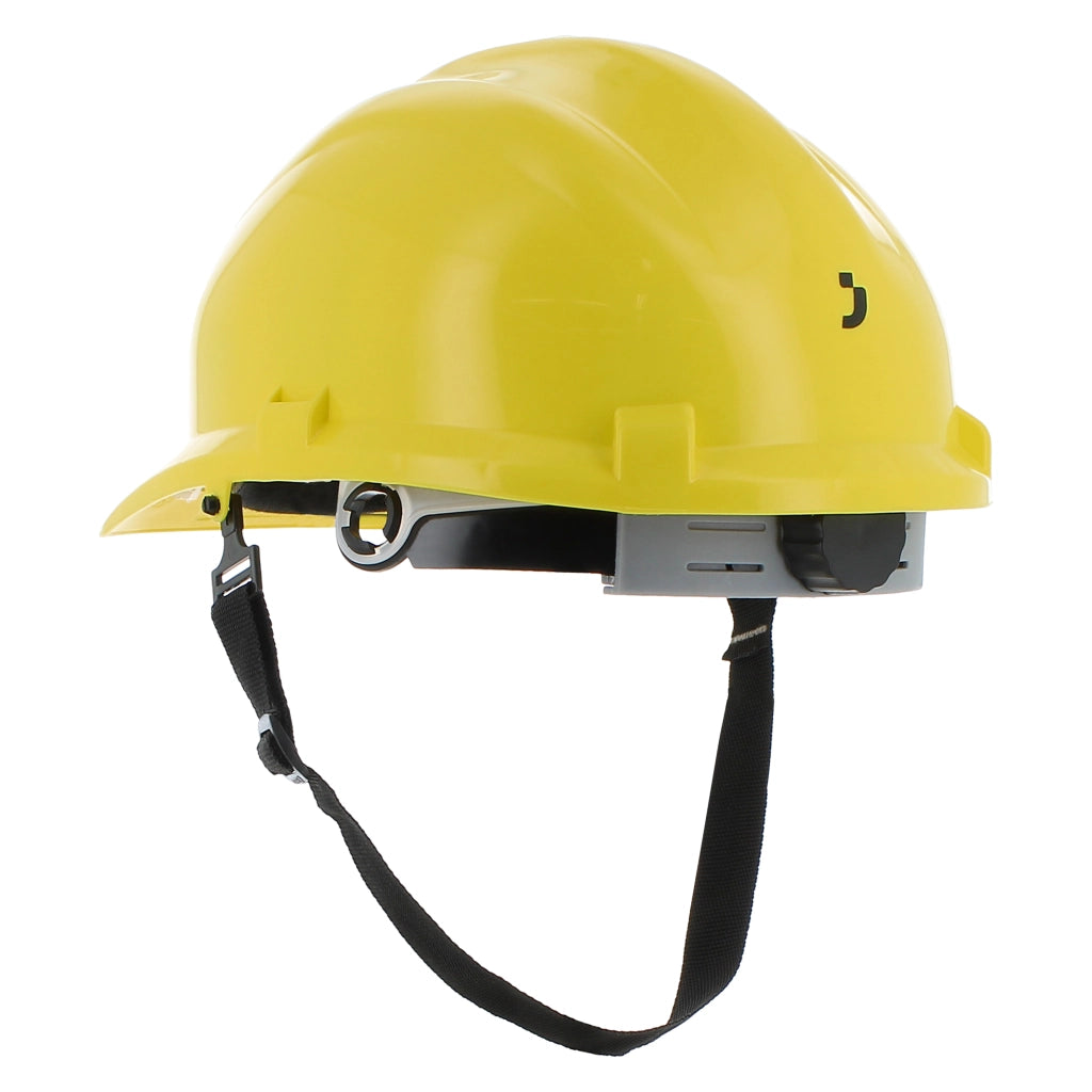 Elmetto GIALLO Casco di Sicurezza antinfortunistico da Cantiere Leggero Certificato EN 397 Con Cintino Sottogola e Rotella di Regolazione