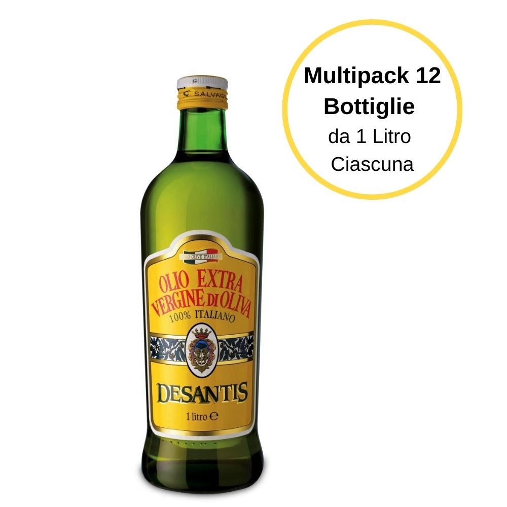 Desantis olio extravergine di oliva classico multipack 12 bottiglie da 1 litro ciascuna