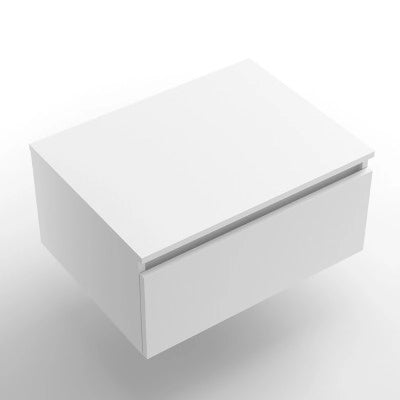 Composizione bagno con mensolone e cassettiera sospesa 80 cm in rovere africa e bianco opaco - Sumo