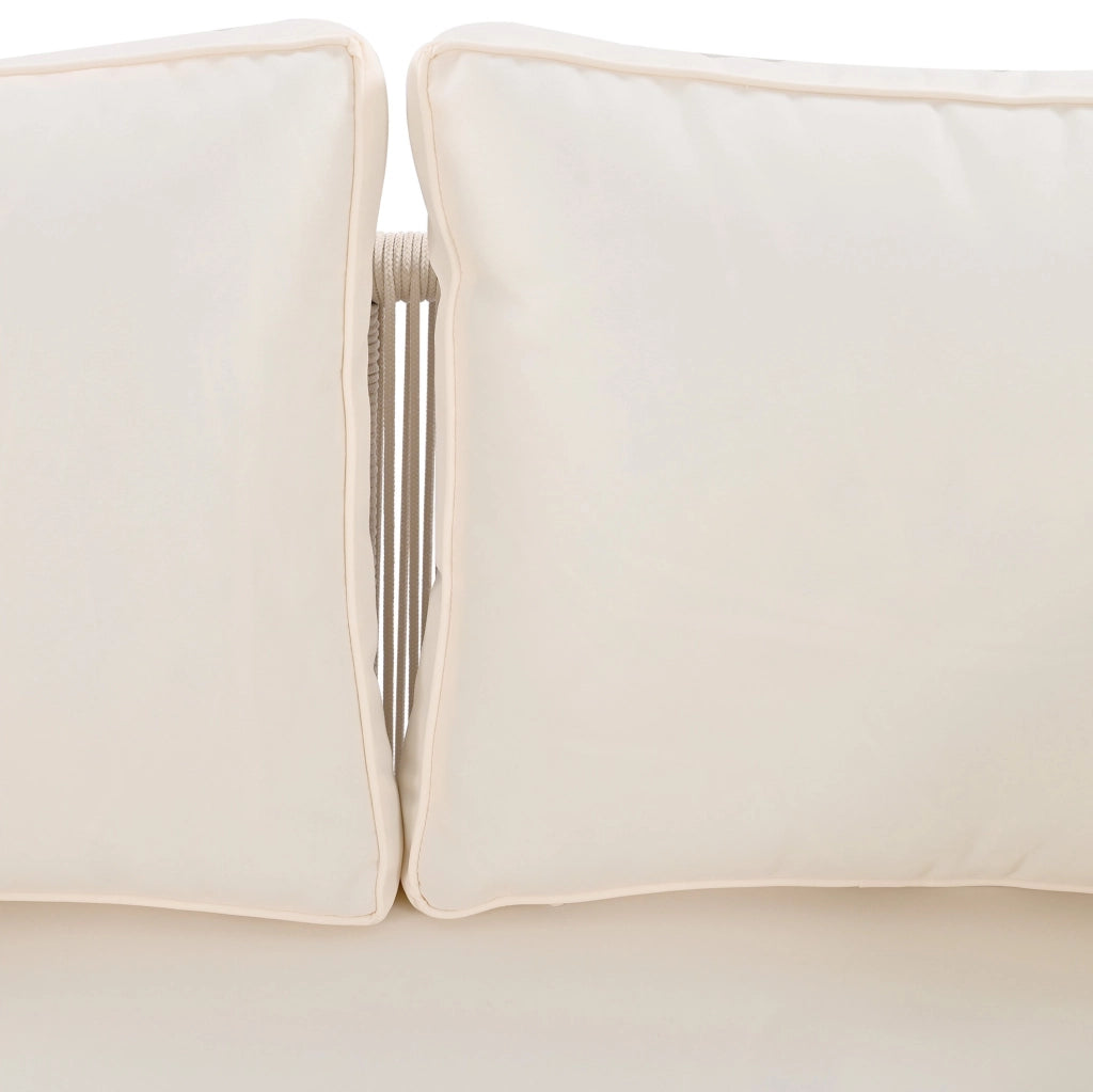 Lettino prendisole da giardino con 2 cuscini imbottiti beige HAVRYA