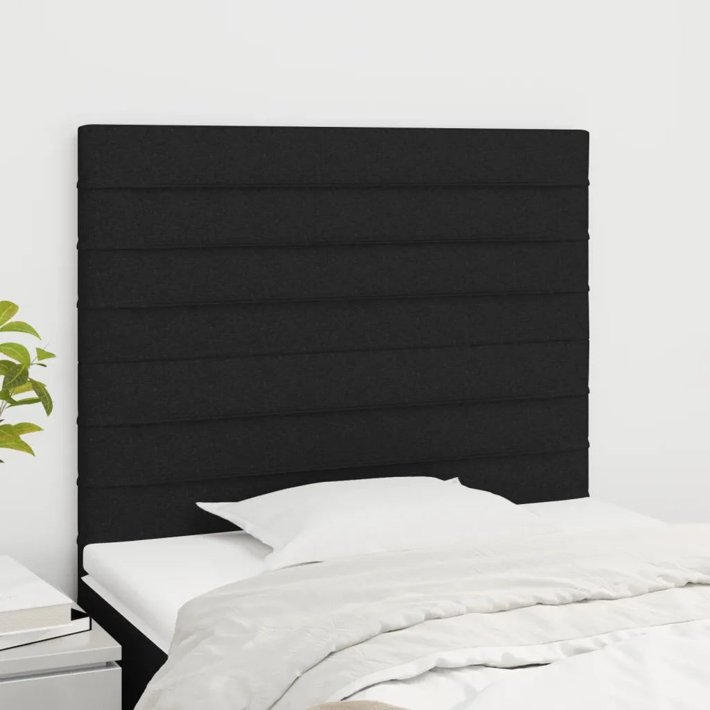 Testiera | Testata Nera 80x5x118/128 cm Tessuto