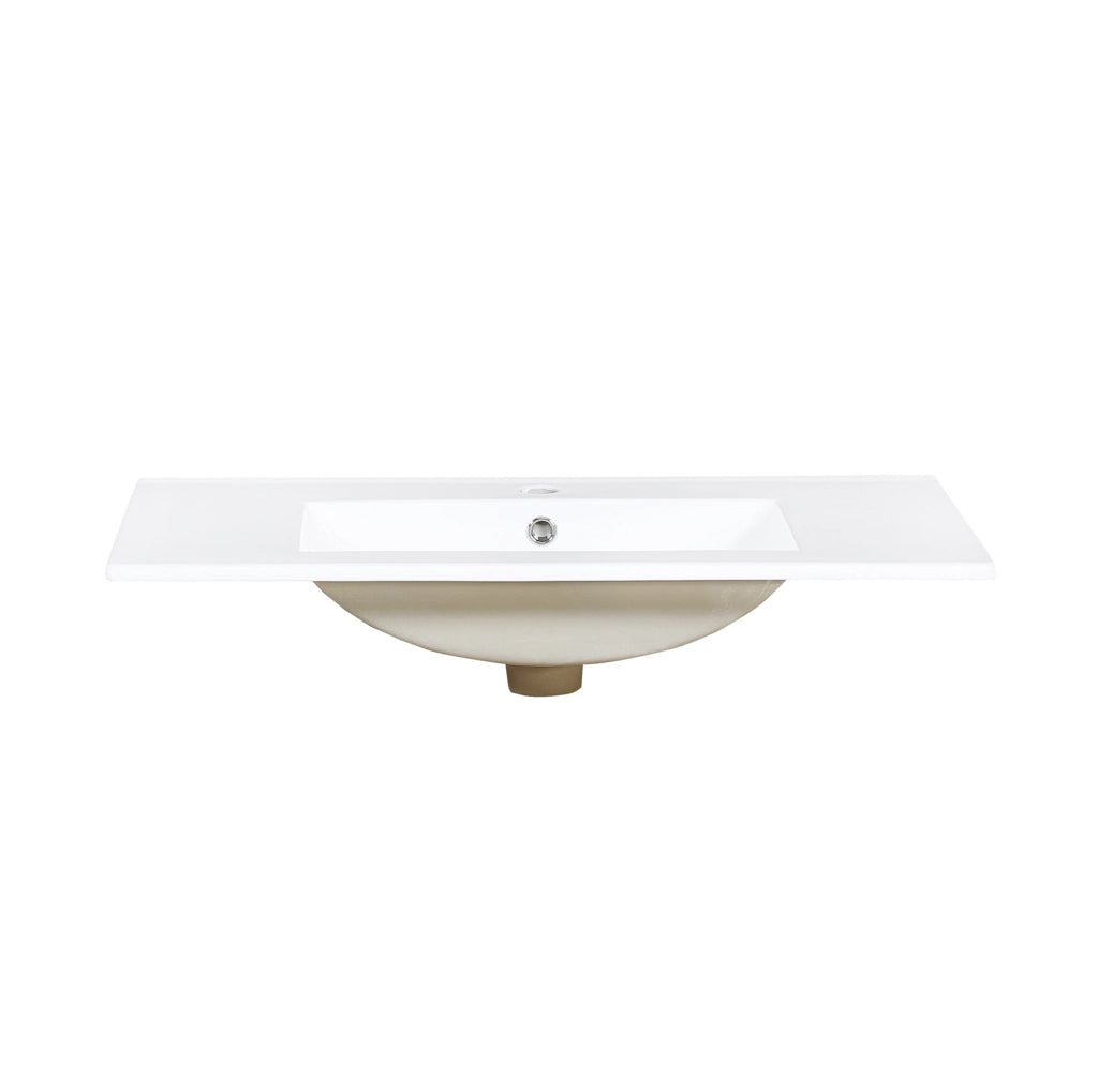 Mobile bagno sospeso 81 cm con lavabo in ceramica, illuminazione LED regolabile e design a onde, colore verde, senza miscelatore