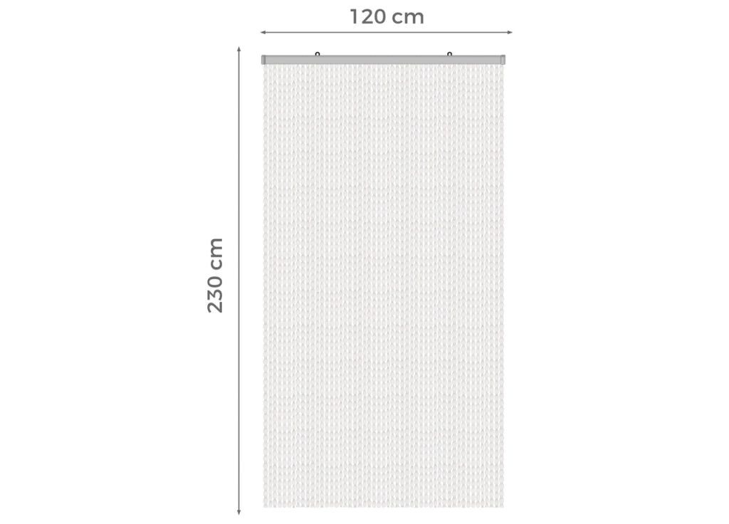 Tenda Antimosca Antirumore Caduta Pannello Porta Finestra Casa Pon Pon - 120X230 - Bianco