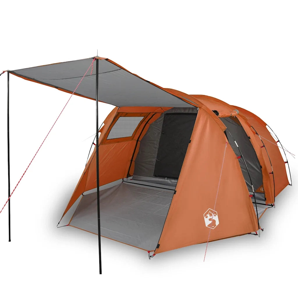 Tenda da Campeggio a Tunnel per 4 Persone Grigio e Arancione 94399