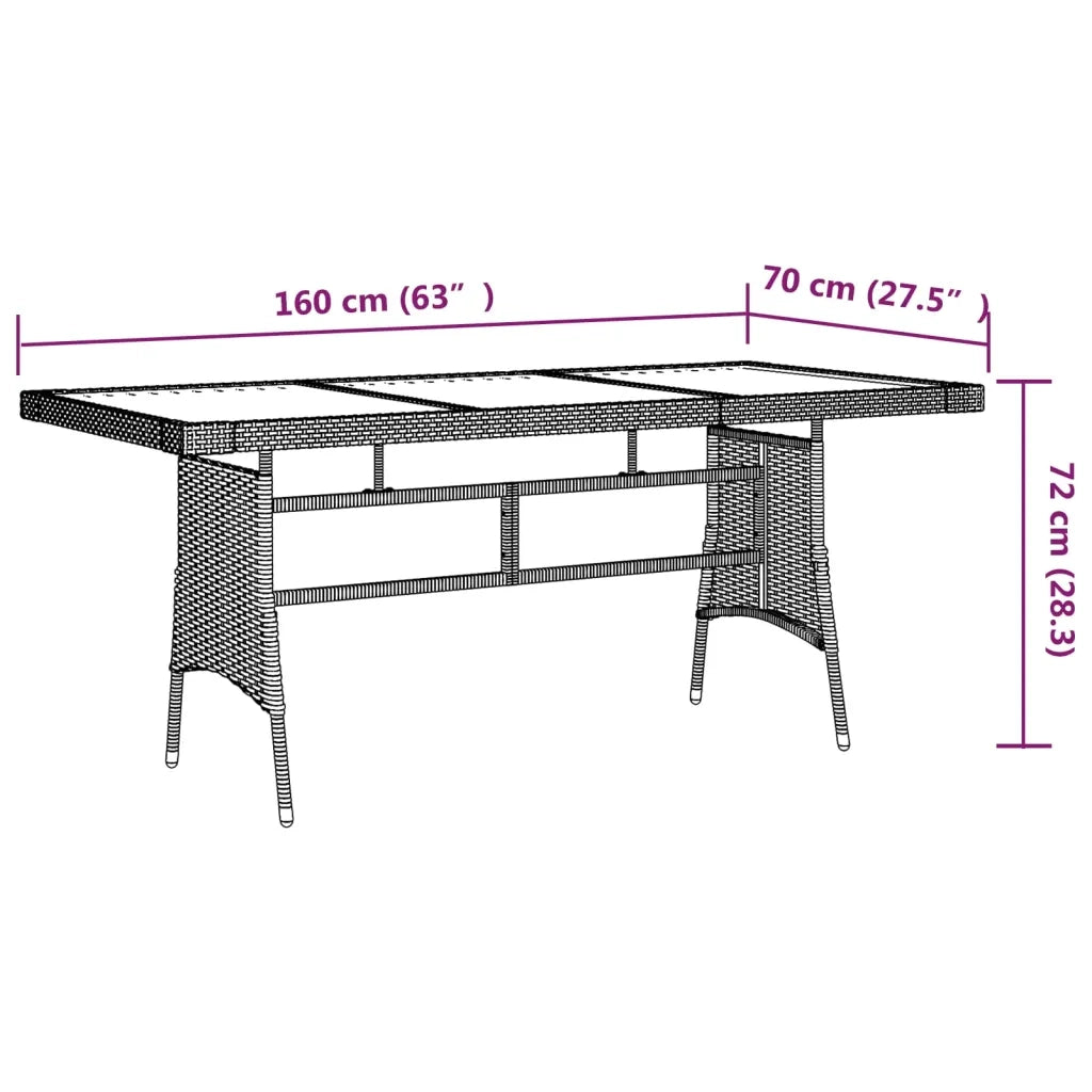 Set da Pranzo per Esterni 9 pz in Polyrattan Nero 3120107