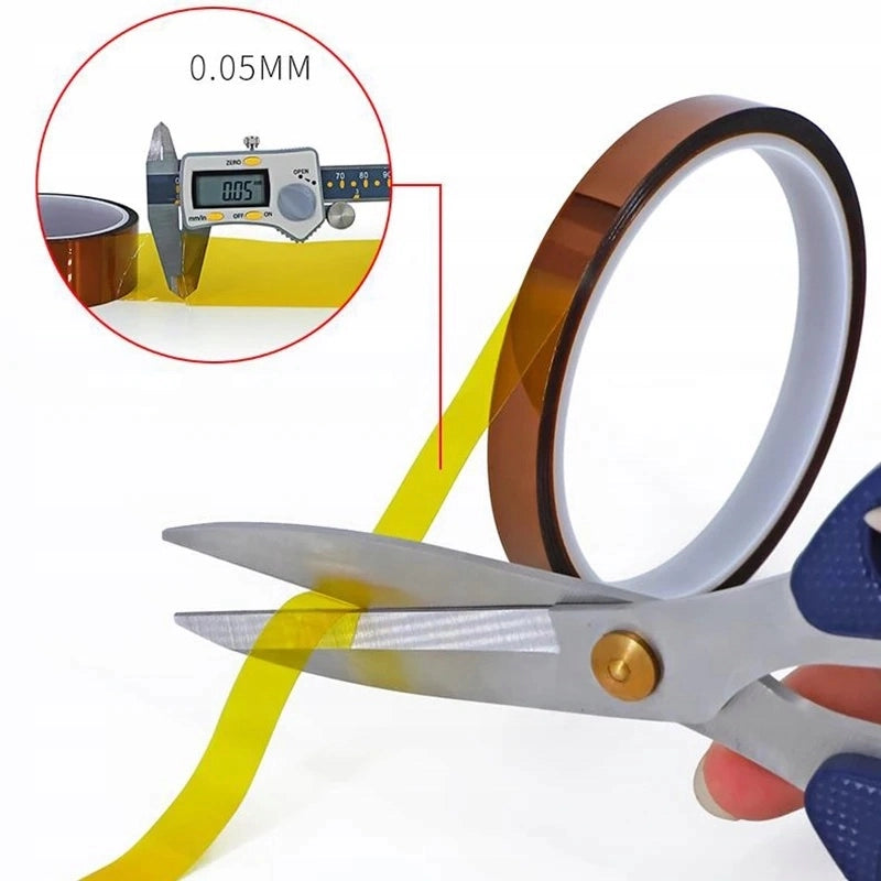 Nastro Kapton 10mm x 30m – Alta Resistenza Termica Fino a 240°C | Spessore 0,05mm | Protezione Elettronica e Chimica