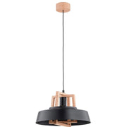 Lampada a soffitto classica nera legno BATUT E27 15W Alfa