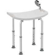 Sgabello Doccia Regolabile ¨C Xylo ¨C Alluminio HDPE Bianco Carico 136kg