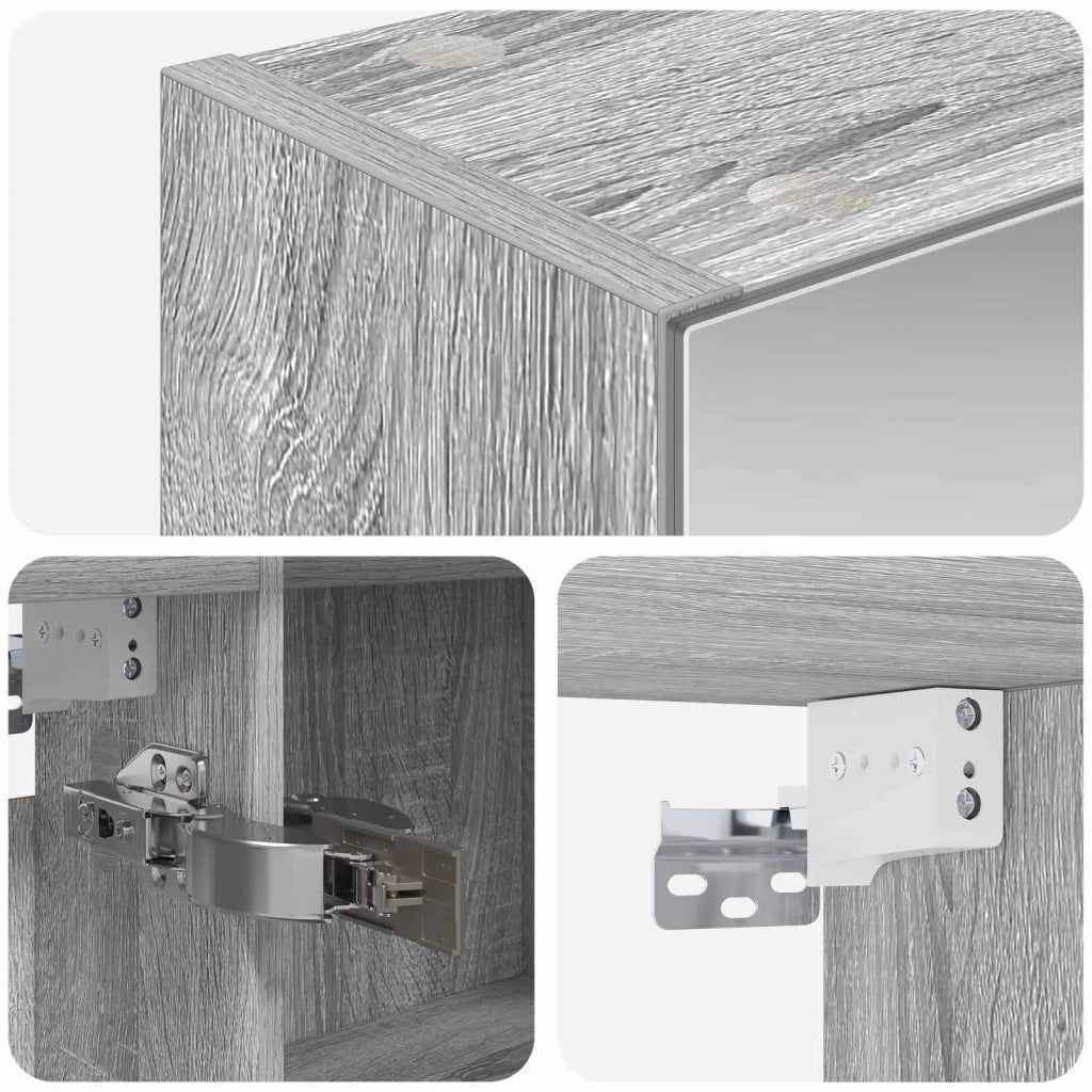 Mobiletto per specchio da Bagno | Armadio da bagno con lo scaffale Grigio Sonoma