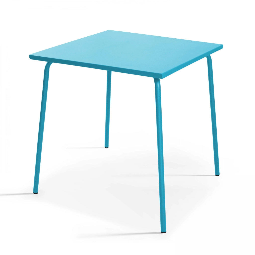 Oviala - Tavolo da giardino bistrot e 2 sedie in acciaio blu