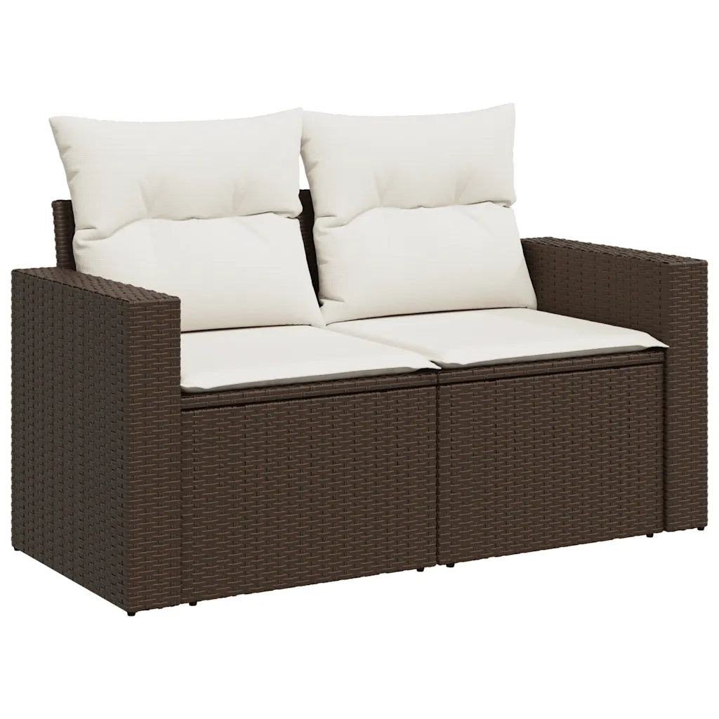Set Divani da Giardino 9pz con Cuscini Marrone in Polyrattan 3326294