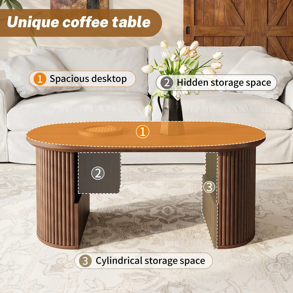 Tavolino da caff¨¨ moderno stile retr¨° ¨C Minimal ¨C effetto noce 105x50x46,5