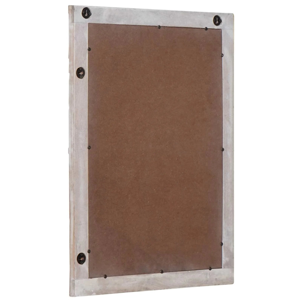 specchio da parete Bianco 70 x 50 cm Legno di mango massello 4018399