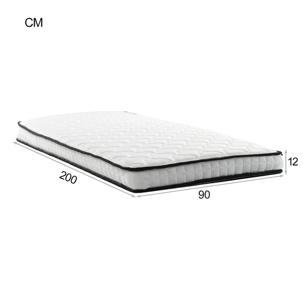 Letto Imbottito Estraibile con Contenitore, LED e USB ¨C Xylo ¨C 90/180x200 cm, Grigio Chiaro, con Materasso