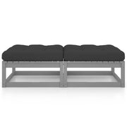 Poggiapiedi da Giardino con Cuscini 2 pz Massello di Pino CFW2771022