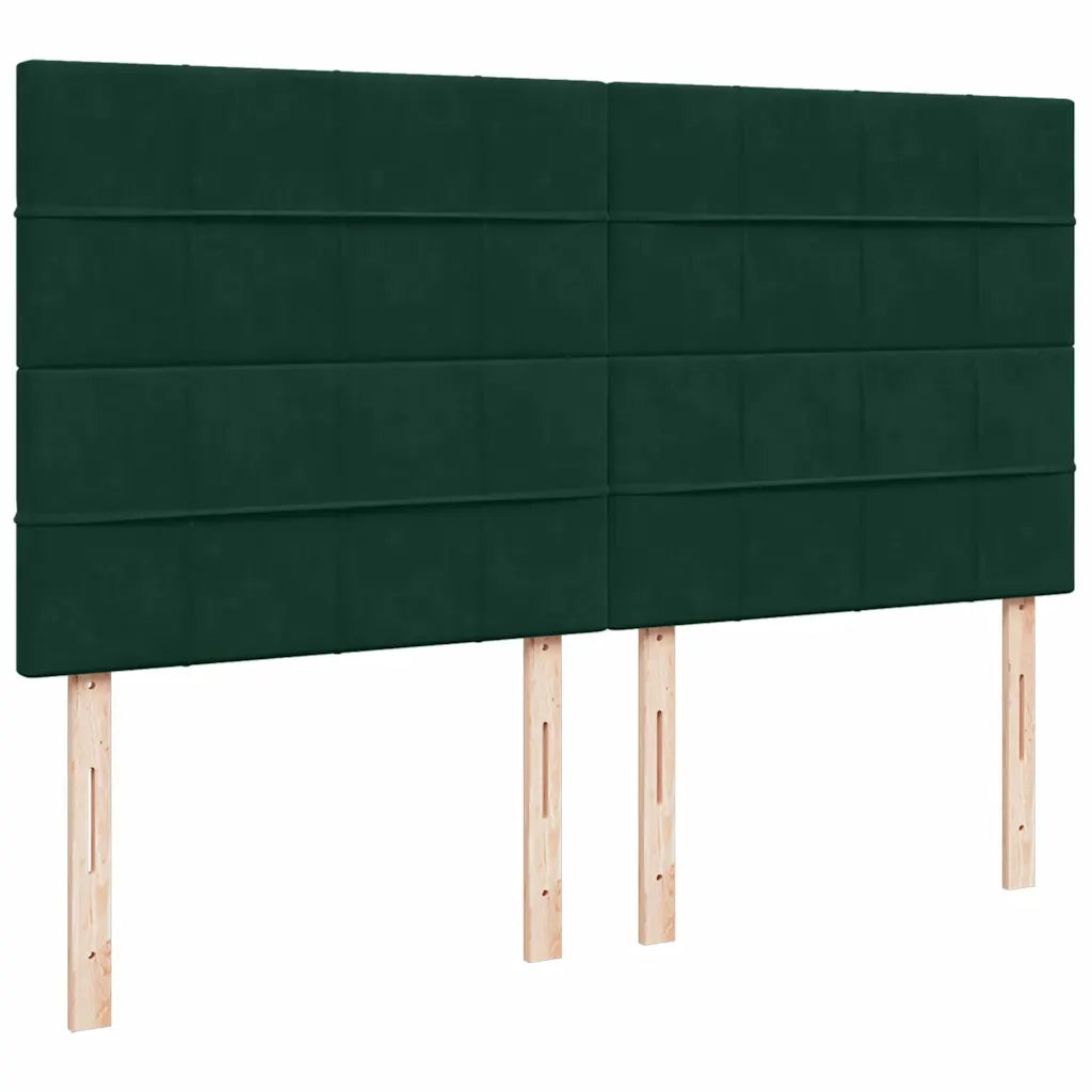 Giroletto a Molle con Materasso Verde Scuro 180x200 cm Velluto