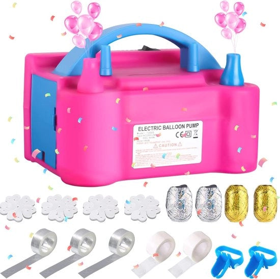 Pompa a palloni elettrica con progetto portatile e 15 accessori per palloni.
