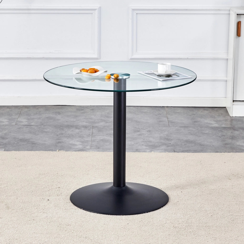 Tavolo da bar in vetro minimalista - Zephmum - Diametro 85 cm Altezza 76 cm
