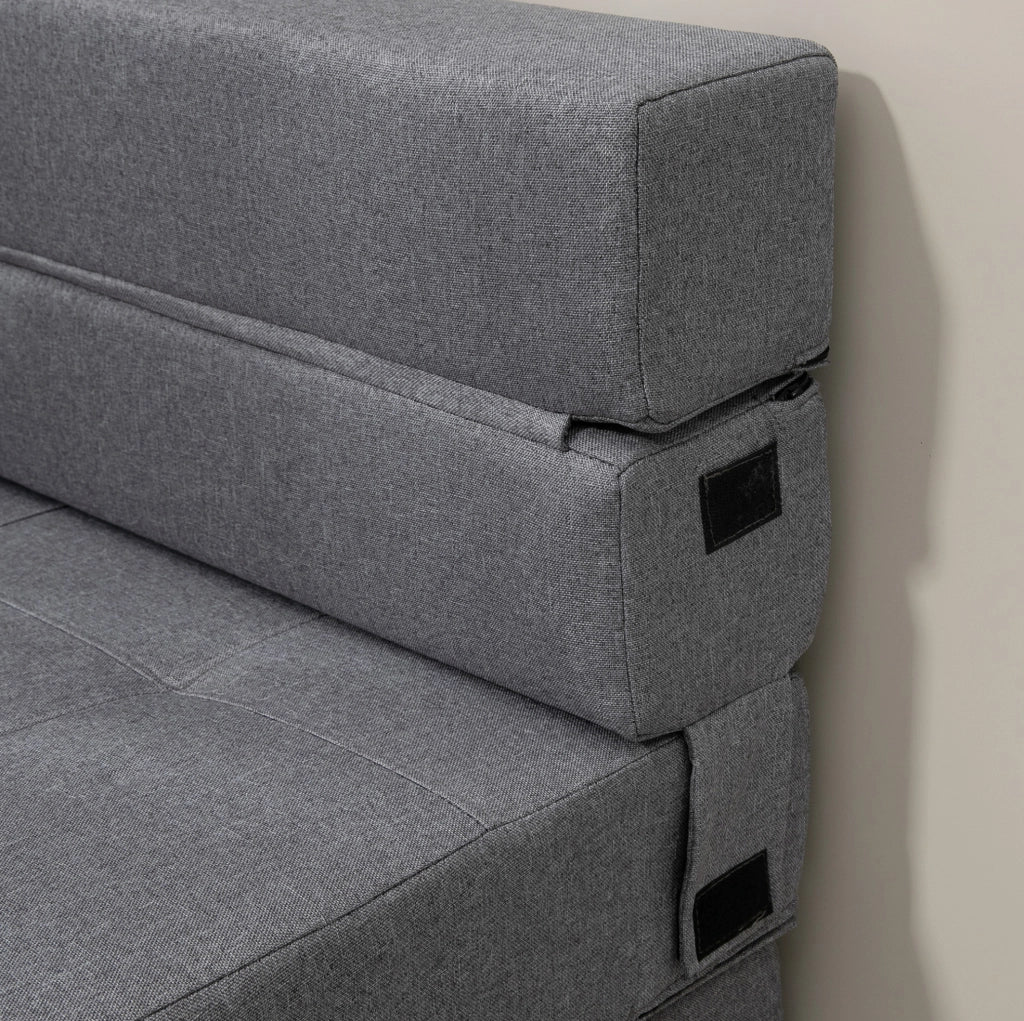 Poltrona Letto 2-in-1 Pieghevole con Funzione Relax e Divano, Portata 120 kg, Grigio Scuro