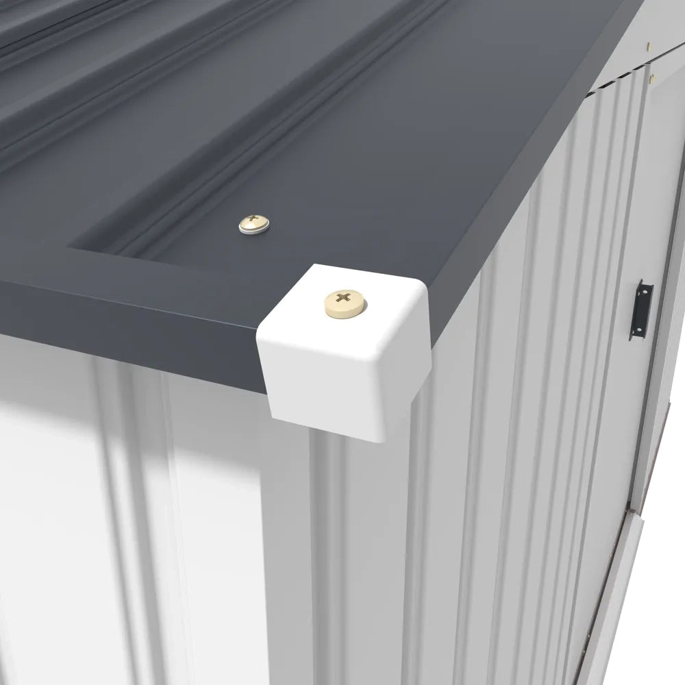 Casetta da giardino in acciaio zincato bianco 2,77x1,95x1,93 m - 65kg - 4,8 metri quadri