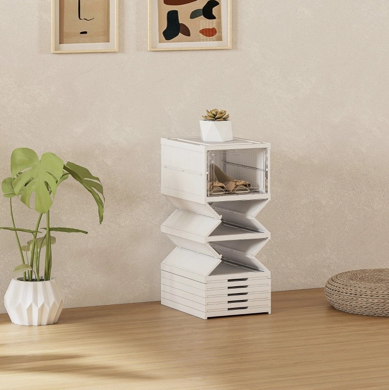 Set di 8 scatole per scarpe pieghevoli bianche