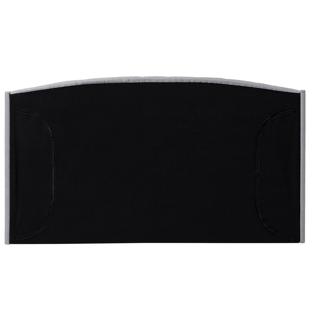 Letto a doghe Tessuto in poliestere grigio Poggiatesta trapuntato imbottito 180 x 200 cm Design moderno