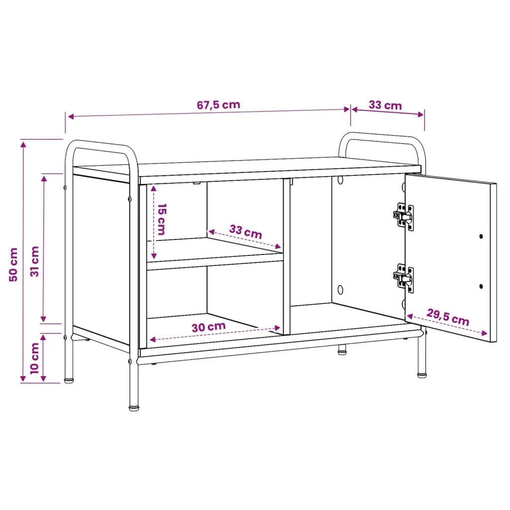 Mobile TV 67,5 x 33 x 50 cm Rovere Nero 8013698