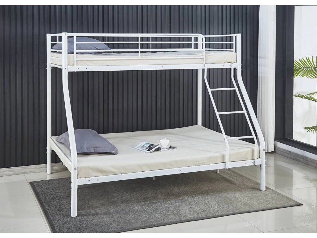 Letto a castello "LEO" - Bianco - Metallo