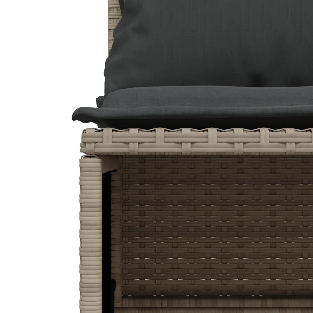 Set Divano da Giardino 4pz | Set Salotto da Giardino con Cuscini Grigio Chiaro Polyrattan