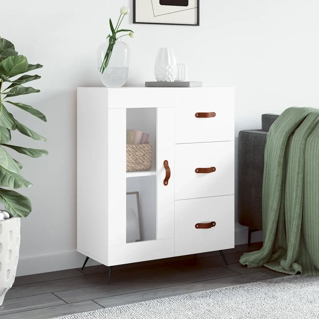 Credenza | Madia | Buffet da pranzo | Armadio da pranzo Bianca 69,5x34x90 cm in Legno Multistrato
