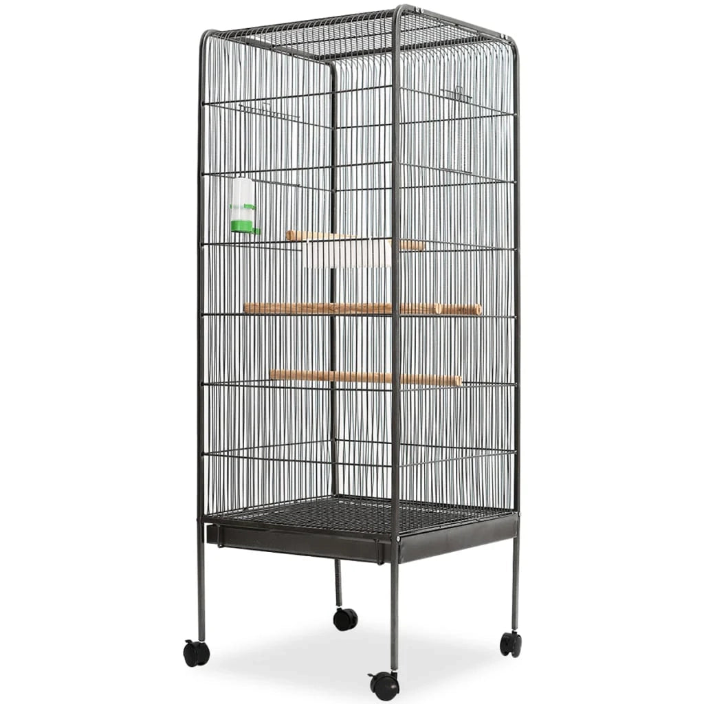 Gabbia per uccelli 54 x 54 x 146 cm acciaio nero 02_0041709