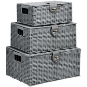 Cestino in Vimini PP con Coperchio ¨C Minimal ¨C Grigio