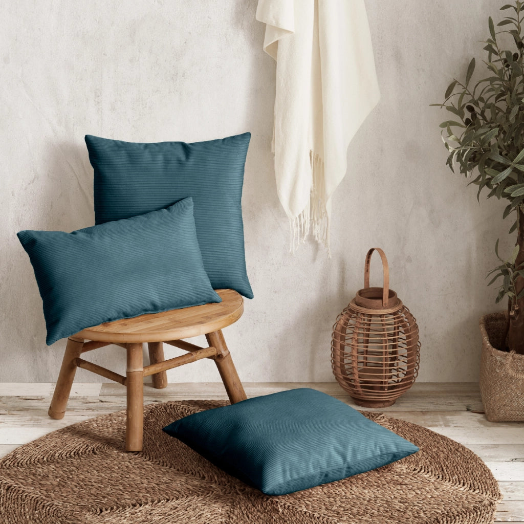 Cuscino quadrato in velluto blu - 45x45 cm - DUNE