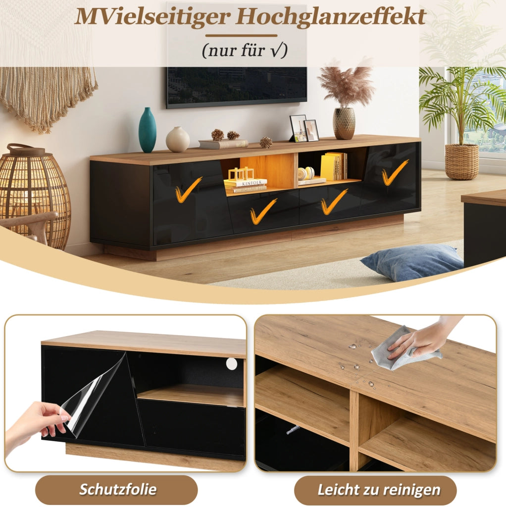Mobile TV 180 x 40 x 46 cm con LED e 2 cassetti