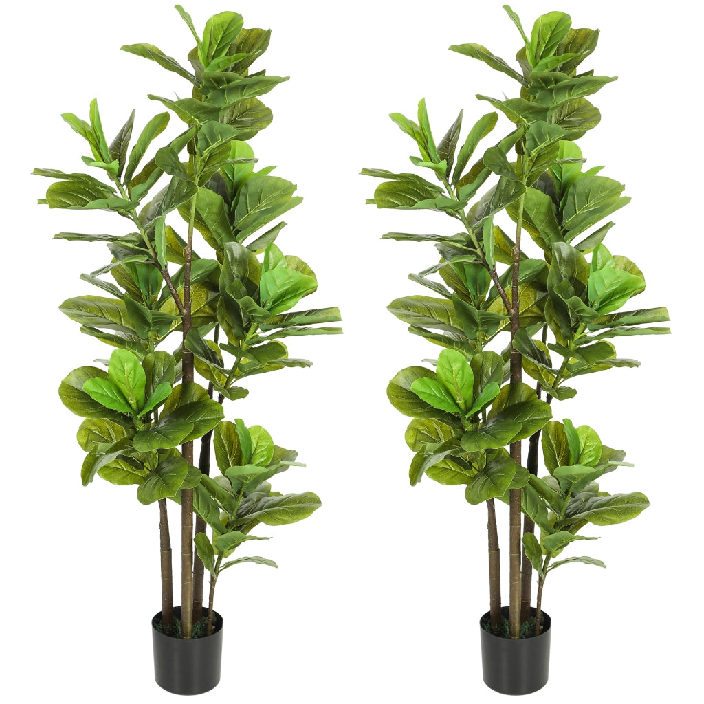 Pianta Finto Fico Lira 150 cm ¨C zephmum ¨C Verde, Cemento